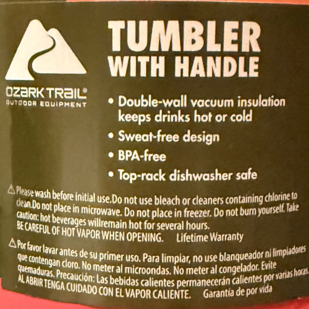 40 ounce Insulated Stainless Steel Tumbler with Handle, Gradient Pink to Purple - Picture 6 of 6